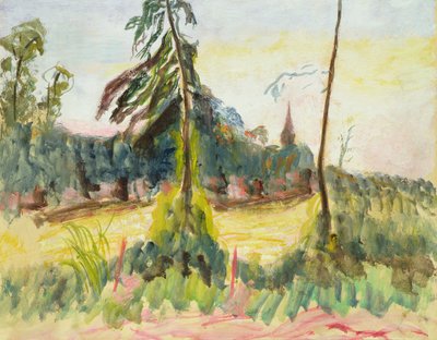 Landscape with Trees and a Small Church by Roderic O Conor